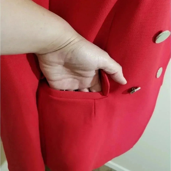 {Carmen Marc Valvo} Red Blazer Jacket - Picture 4 of 11